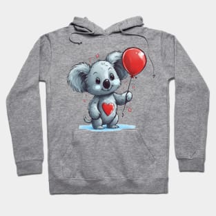 Koala bear with Red Balloon Hoodie